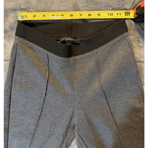 Banana Republic Pull On Ponte Pants Gray Comfort Pleated Fitted Office Women's 0 - Picture 6 of 11